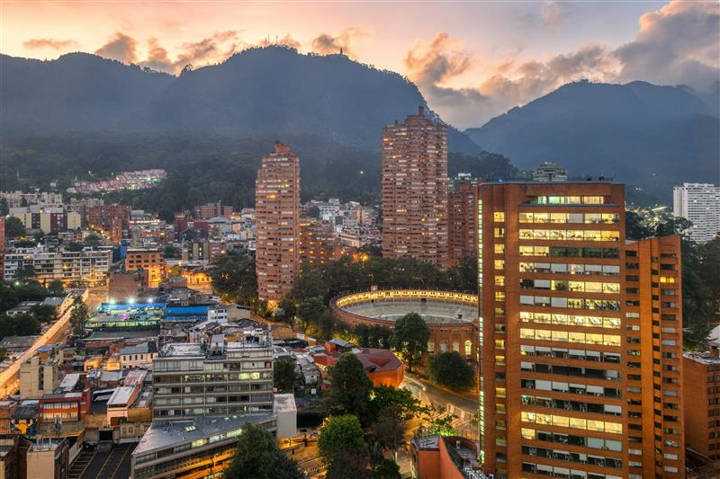 Bogotá at dusk.